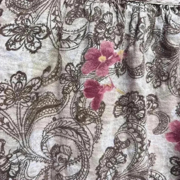 Izod Women's Sz L Loose Fitting Billow Blouse Gathered Wrist & Waist - Picture 4 of 4